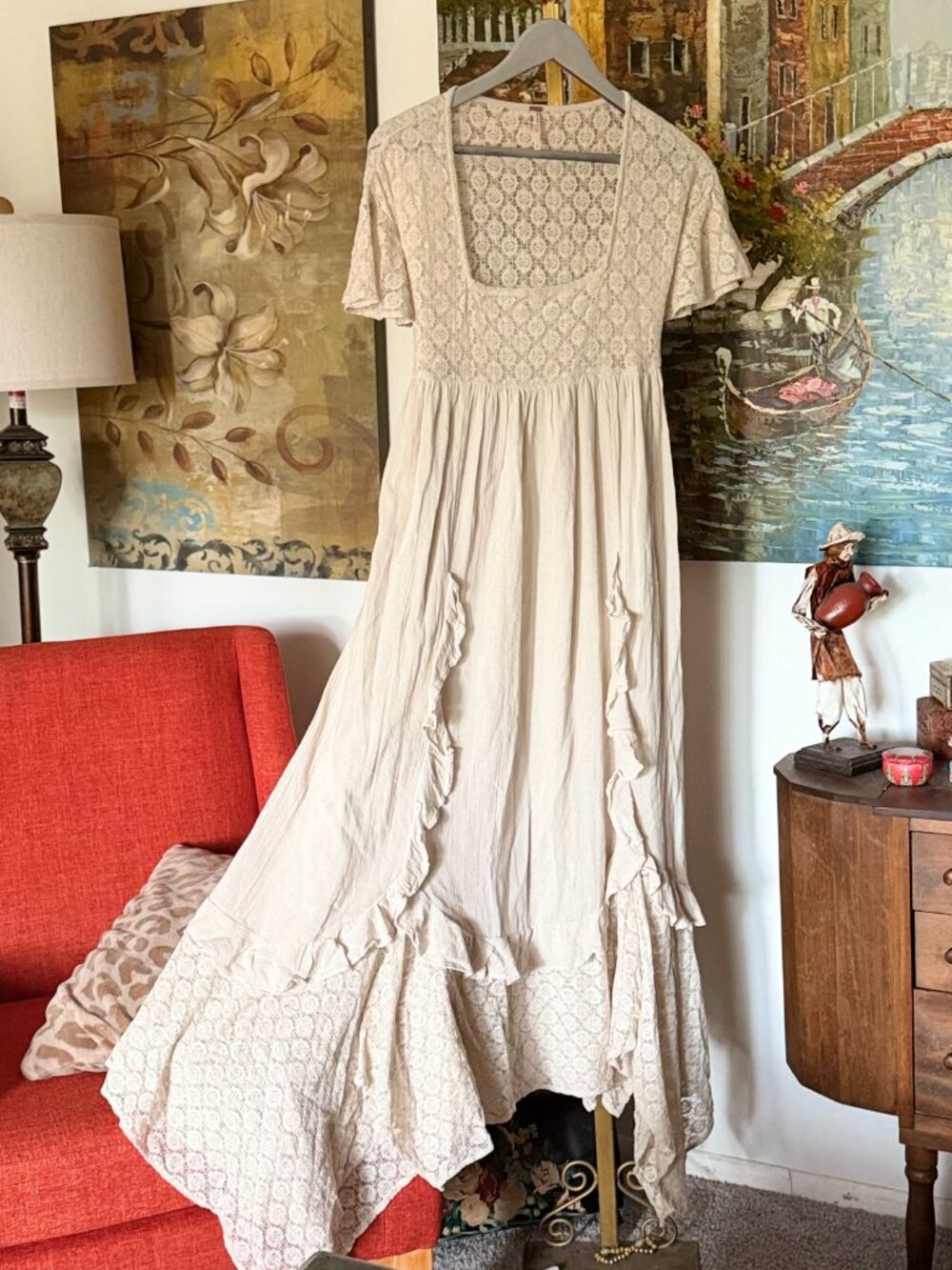 Free People Cream Lace Maxi Dress XS. $108 - Picture 16 of 16